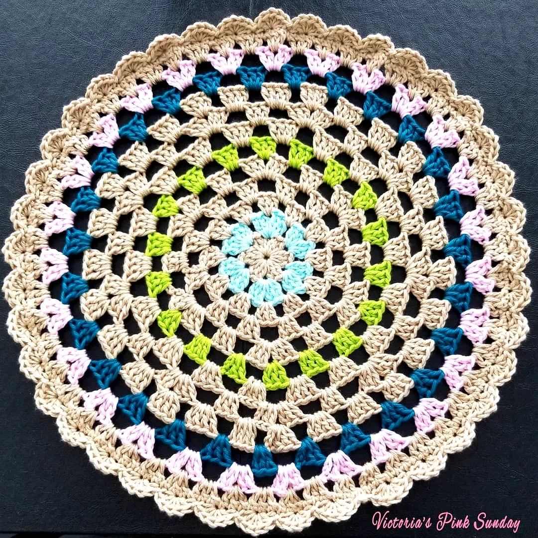 Vibrant Crochet Place Mat in Circular Shape