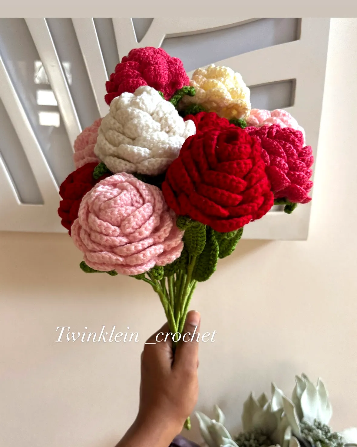 Vibrant Crochet Rose Bouquet