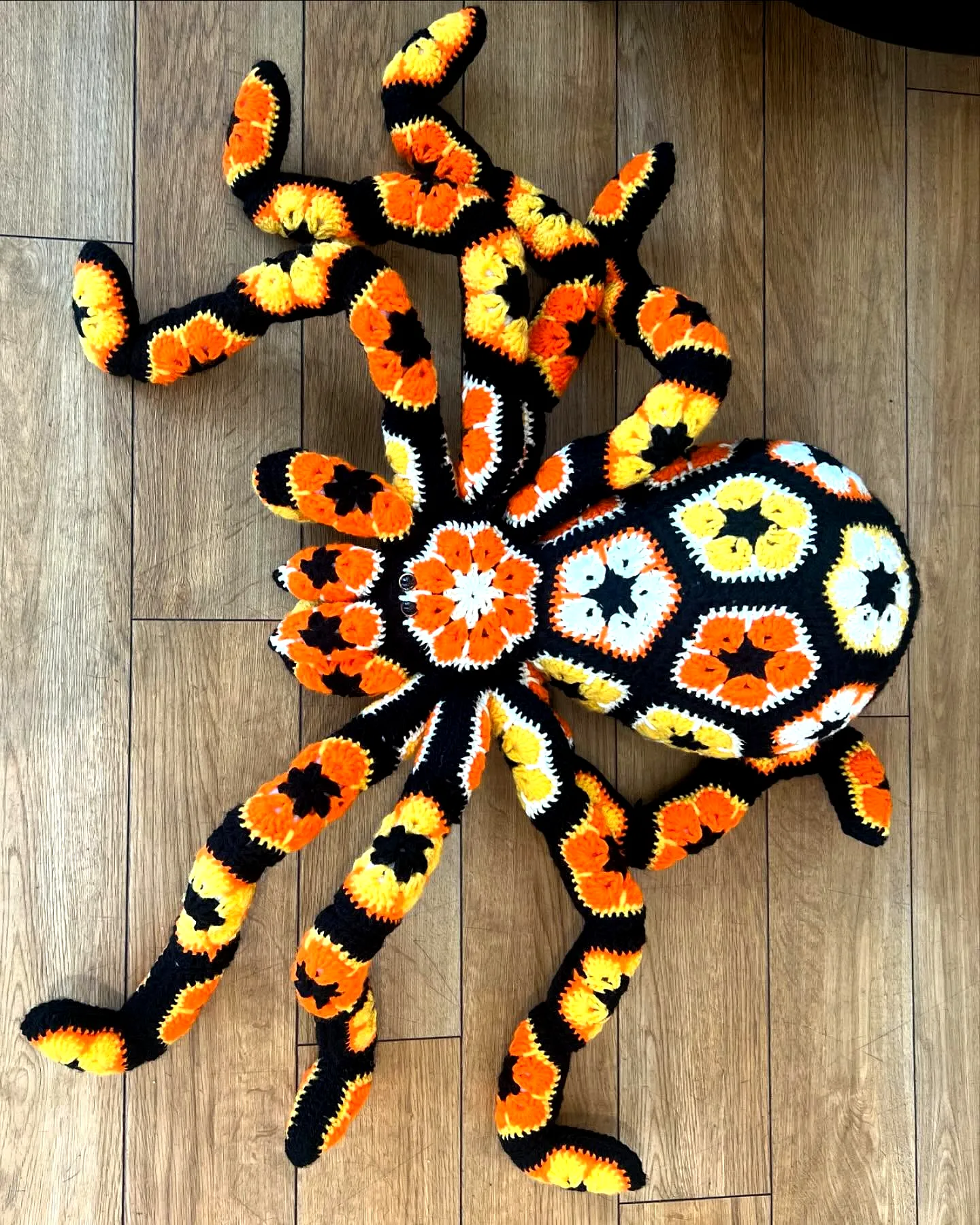 Vibrant Crochet Spider Design