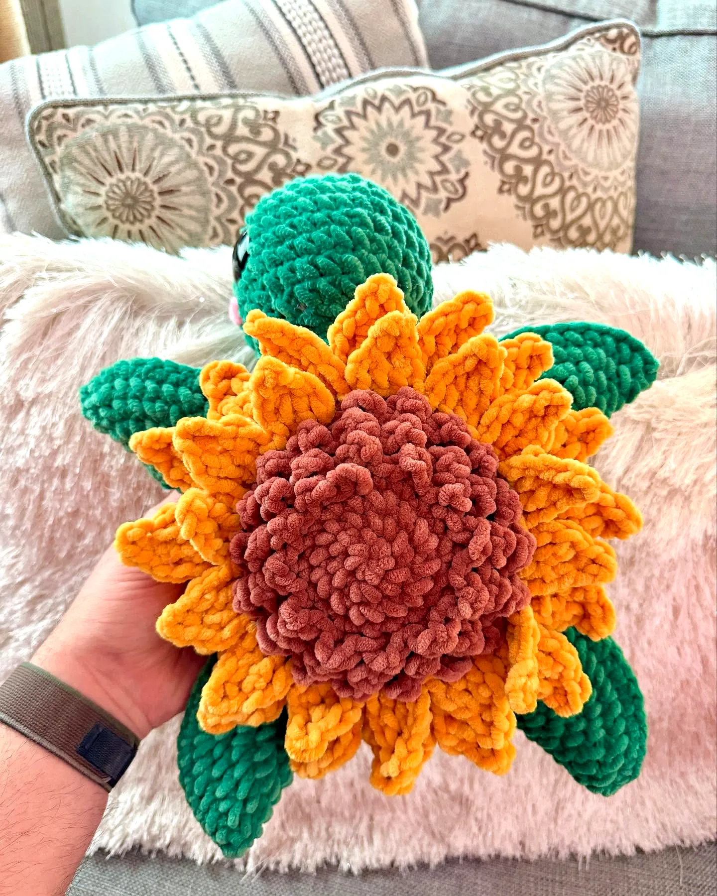 Vibrant Crochet Sunflower Plush