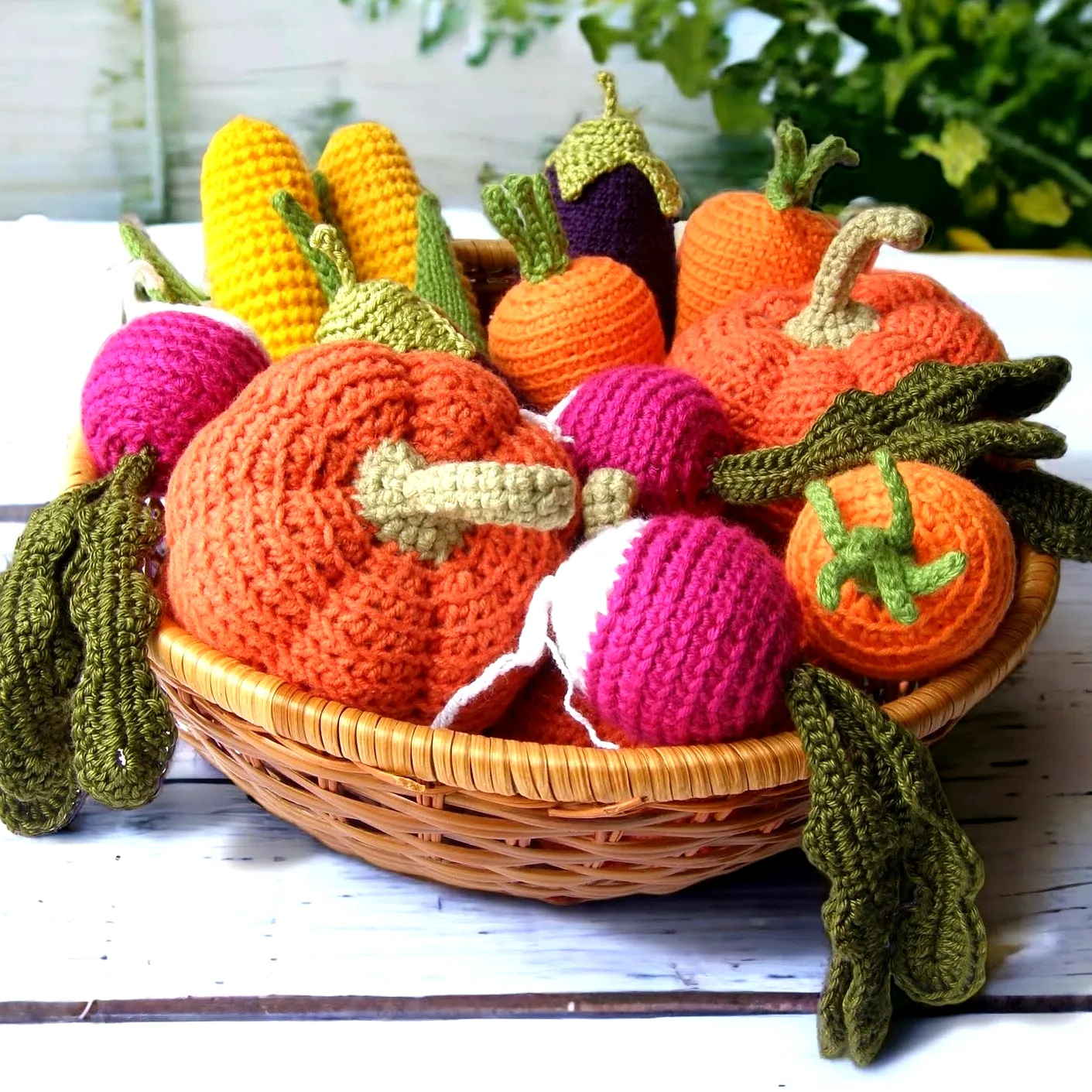 Vibrant Crochet Vegetable Basket