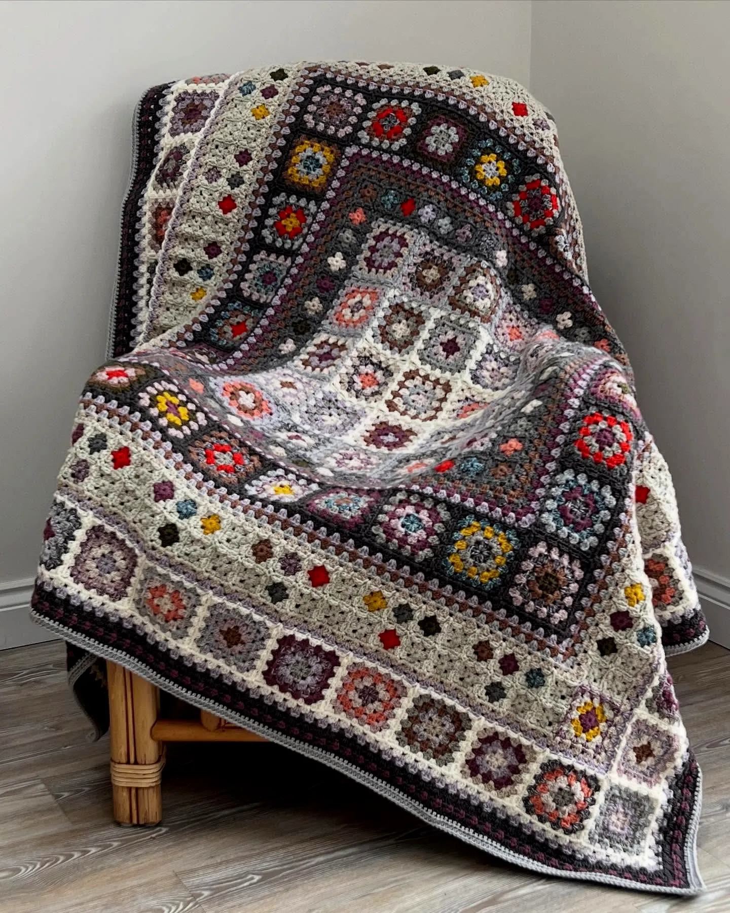 Vibrant Granny Square Crochet Blanket