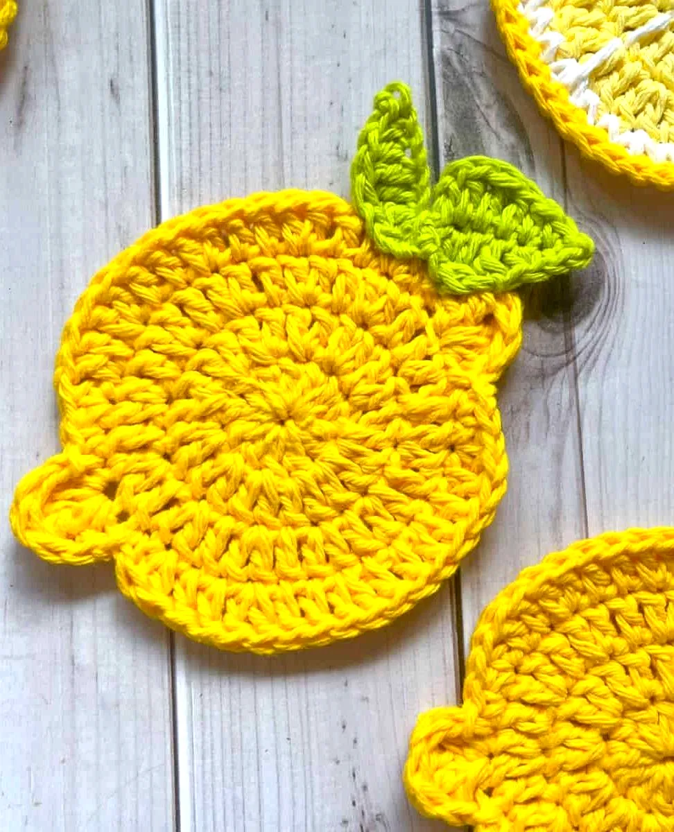 Vibrant Lemon Crochet Coaster Easy and Adorable Home Decor
