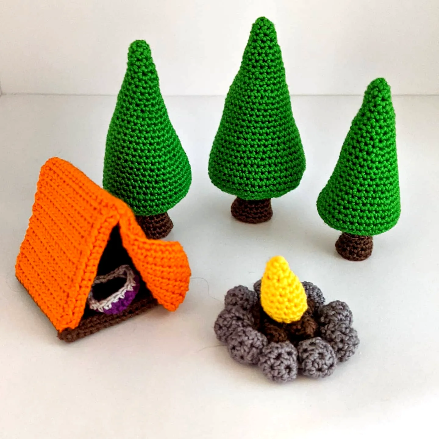Vibrant Orange Crochet Tent Amigurumi Craft for Fun Crafters
