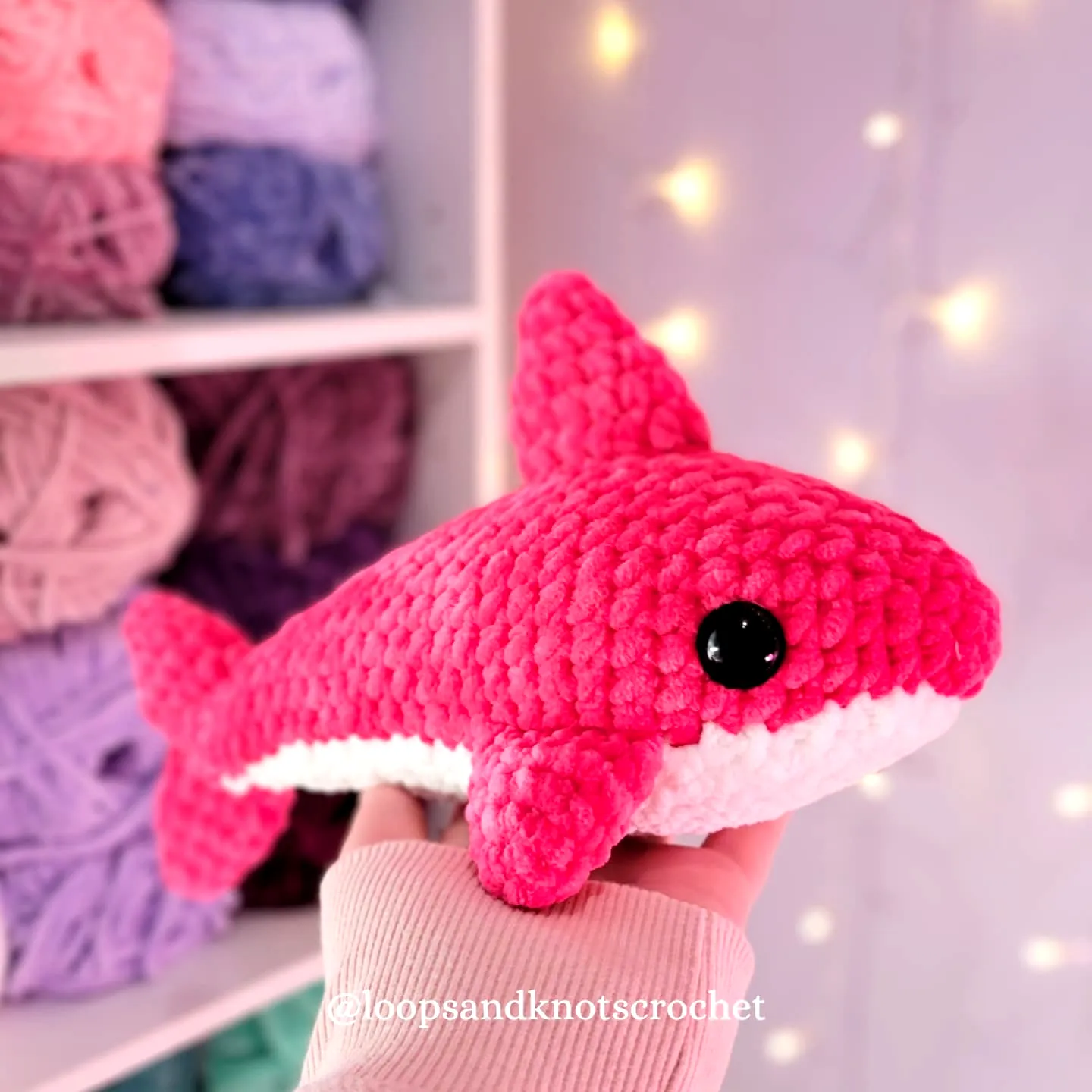 Vibrant Pink Crochet Fish Toy