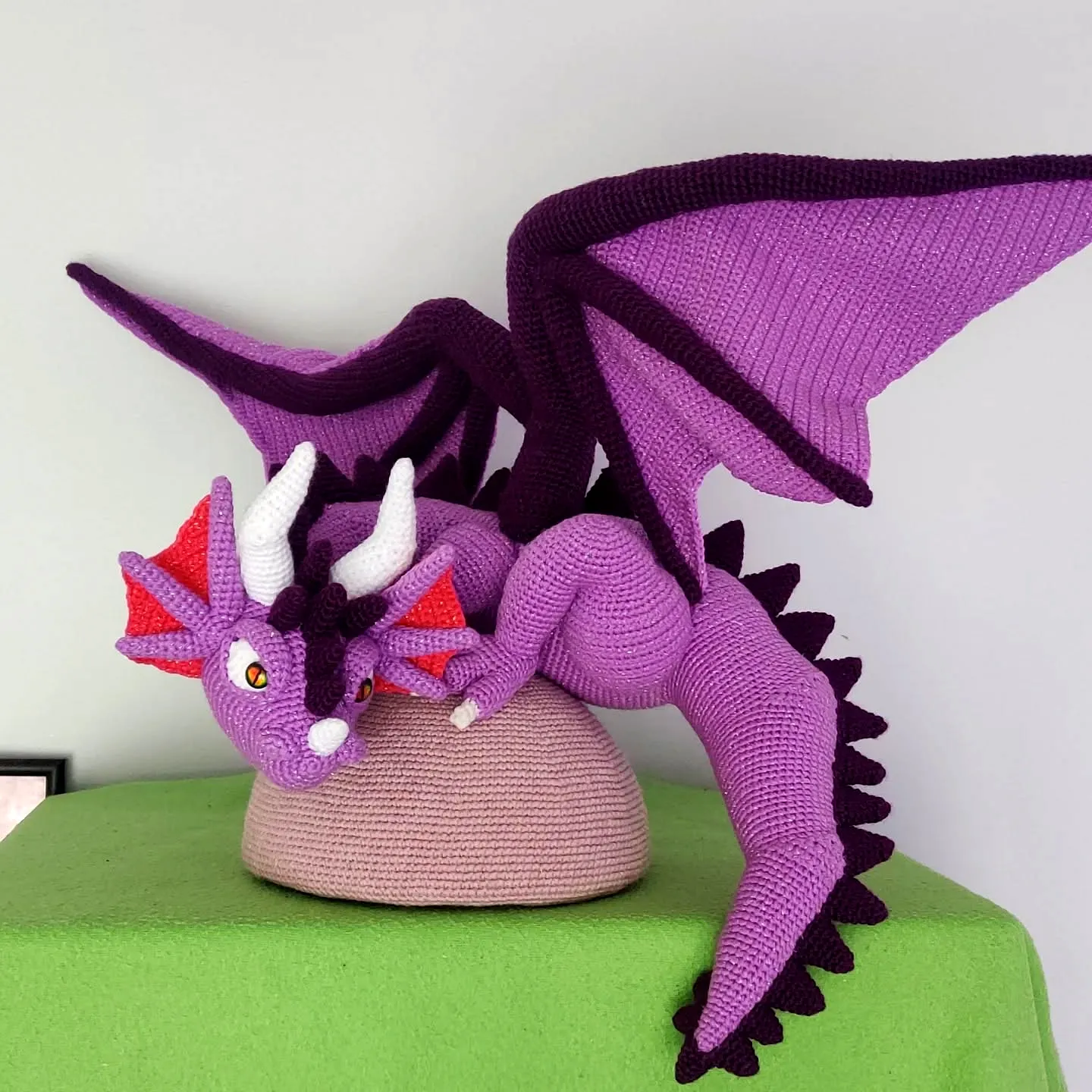 Vibrant Purple Crochet Dragon Amigurumi for Intermediate Creators