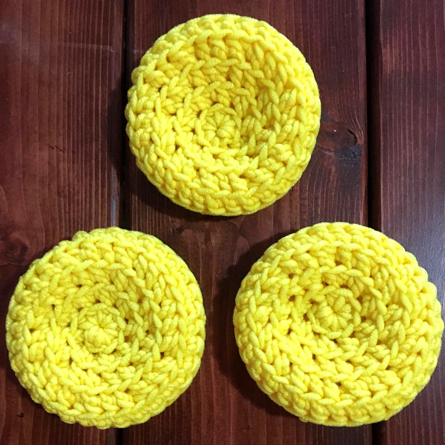 Vibrant Yellow Crochet Dish Sponge Set